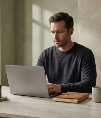 Man working at laptop